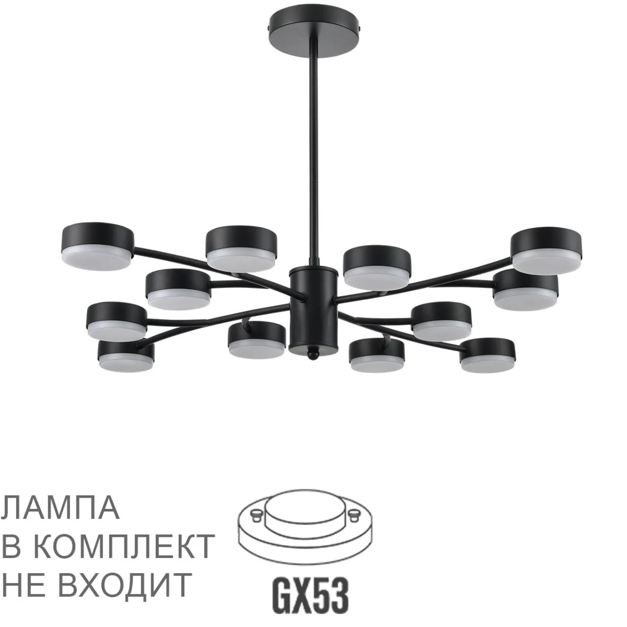 Lumion 8117/12 COMFI LN26 235 черный, металл Люстра LED GX53 12*7W 220V TORINA — главное фото товара