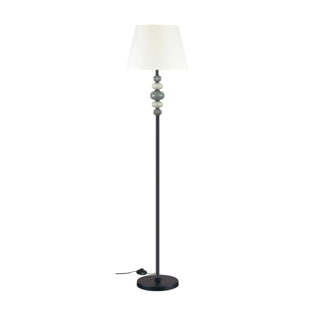 Odeon Light 4896/1F MODERN ODL_EX23 109 черный матов./серый/молочный металл/керамика/ткань Торшер E27 1*60W SOCHI — главное фото товара