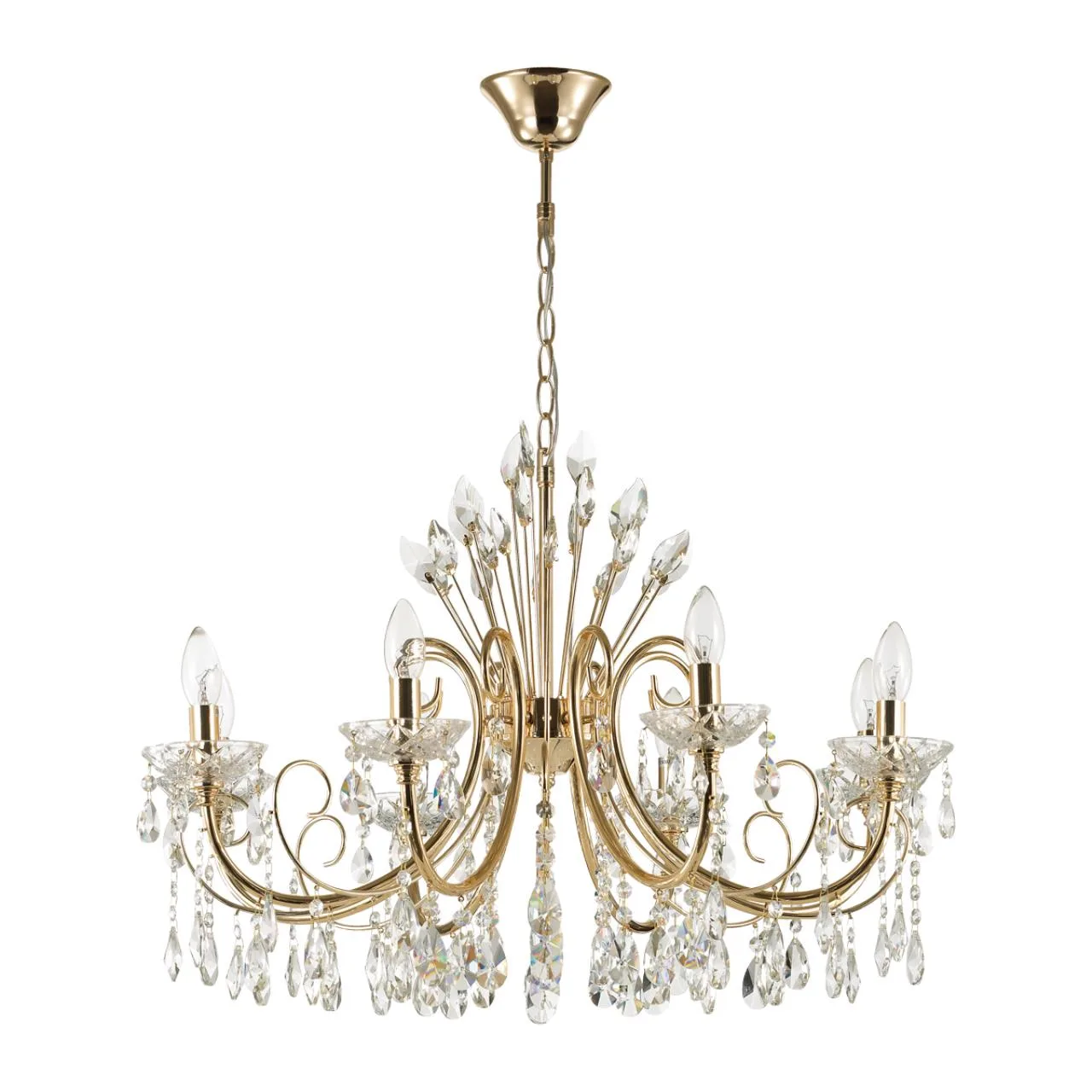 Odeon Light 4977/8 HALL ODL23 627 золотой/хрусталь Люстра E14 8*40W VERSIA — главное фото товара