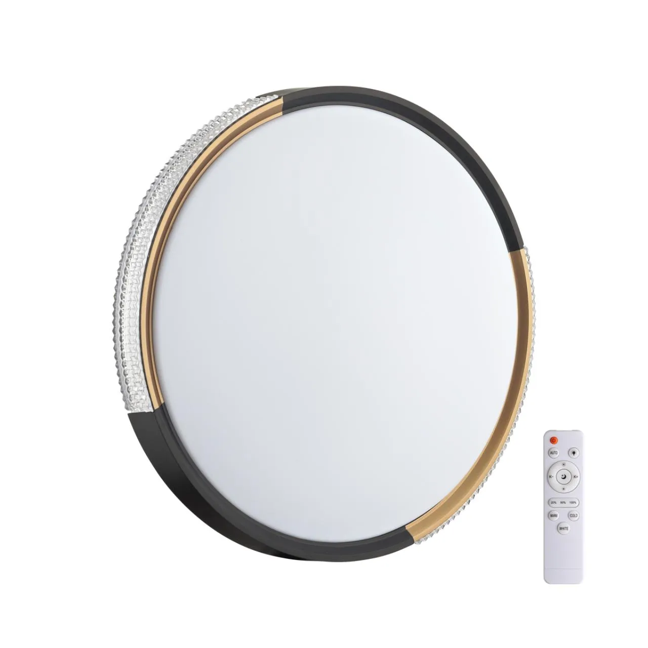 СОНЕКС 7629/DL PALE SN 184 Светильник пластик/черный/золотистый LED 48Вт 3000-6300K D400 IP43 пульт ДУ VELIO — главное фото товара