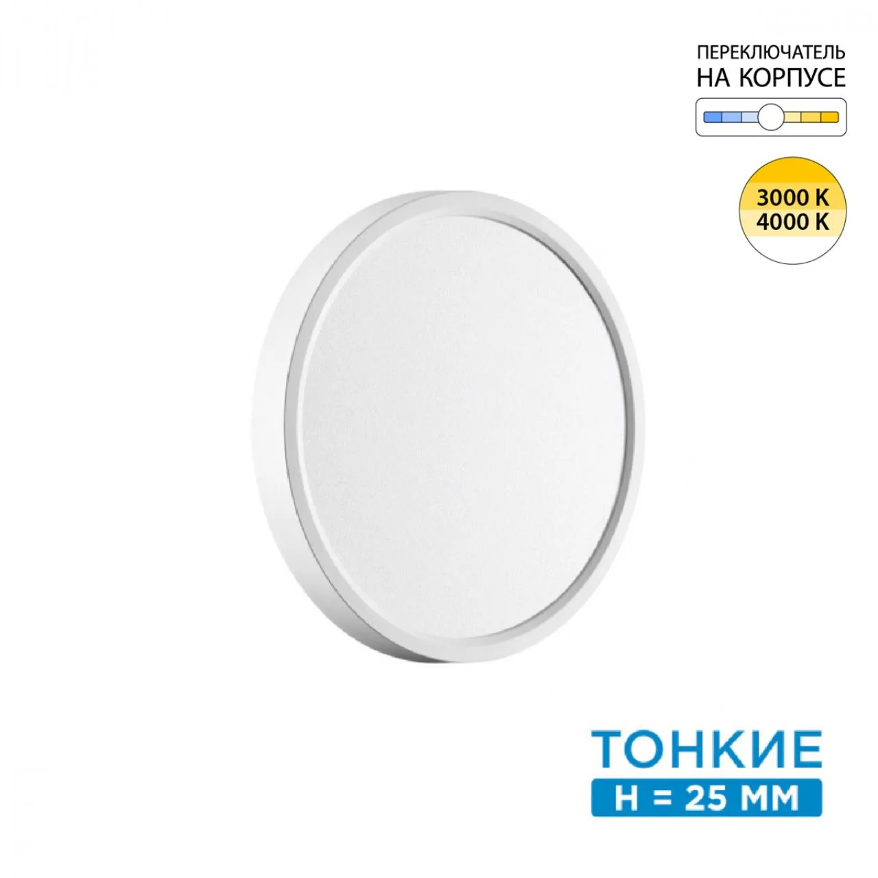 СОНЕКС 7659/18L MITRA LED SN 551 Светильник пластик/белый LED 18Вт 3000/4000K D230 IP40 ALFA WHITE — главное фото товара