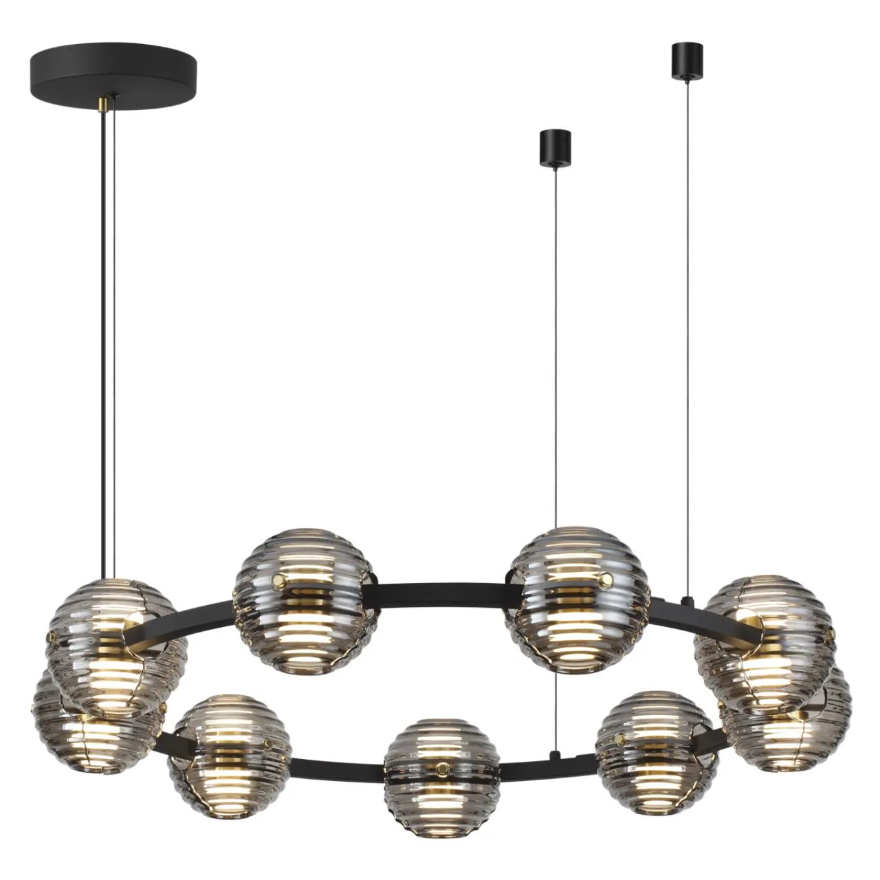 Odeon Light 5041/90L L-VISION ODL24 533 черн./золото/дымчатый/металл/стеко Люстра LED 90W 4000К 7751Лм TRONI — главное фото товара