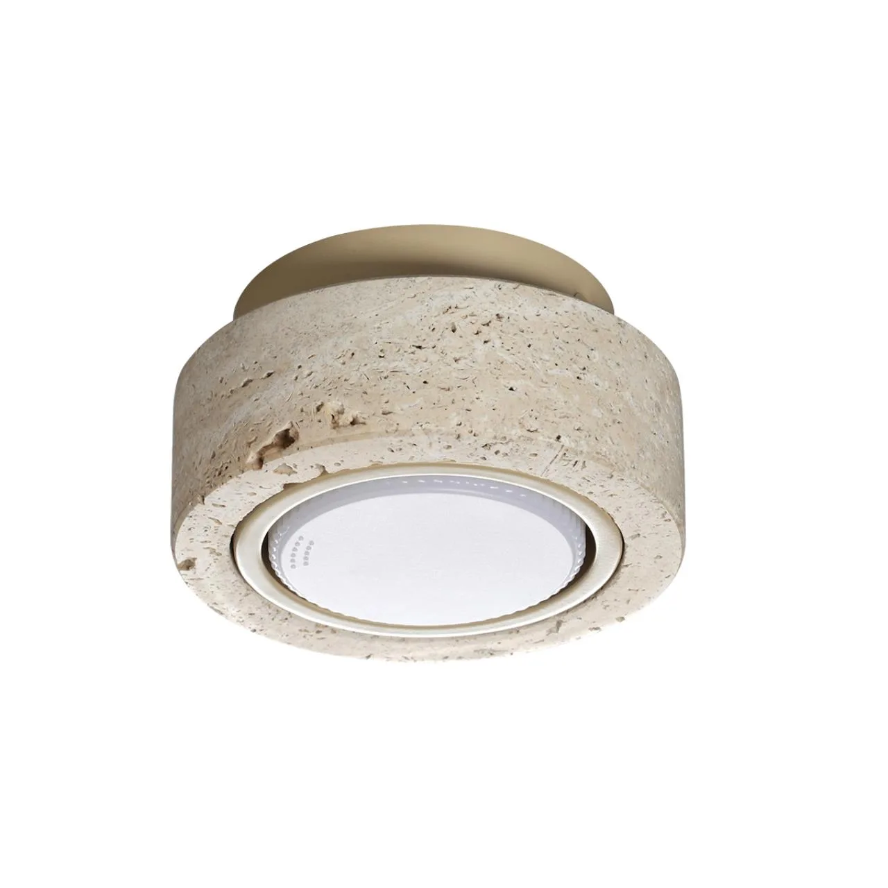 Odeon Light 6625/1C HIGHTECH ODL25 181 Потолочный св-к металл/камень (травертин)/бежевый IP20 GX53 9W 220V TRAVERTINO — главное фото товара