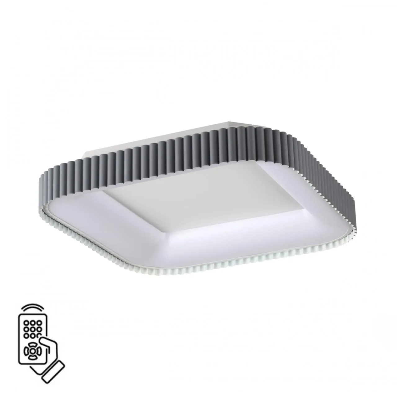 СОНЕКС 7769/56L AVRA LED SN 578 Светильник металл/белый/серый LED (56Вт+14Вт) 3000-6000K 500х500 IP43 пульт ДУ+подсветка SHARMEL — главное фото товара