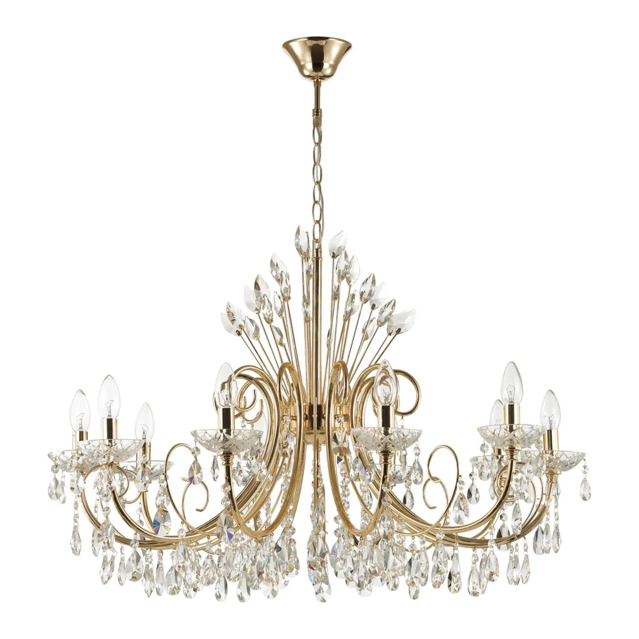Odeon Light 4977/10 HALL ODL23 627 золотой/хрусталь Люстра E14 10*40W VERSIA — главное фото товара