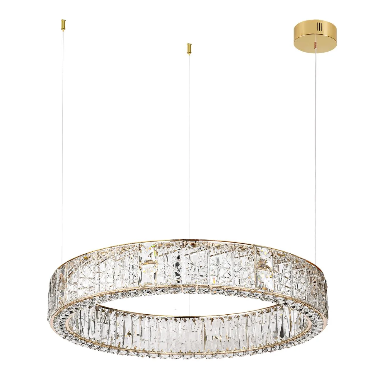 Odeon Light 5071/100L HALL ODL24 595 золото/прозрачный/металл/хрусталь/стекло Люстра LED 80W 3700K VERSION — главное фото товара