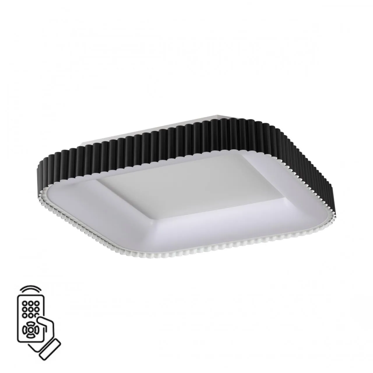 СОНЕКС 7768/56L AVRA LED SN 578 Светильник металл/белый/черный LED (56Вт+14Вт) 3000-6000K 500х500 IP43 пульт ДУ+подсветка SHARMEL — главное фото товара