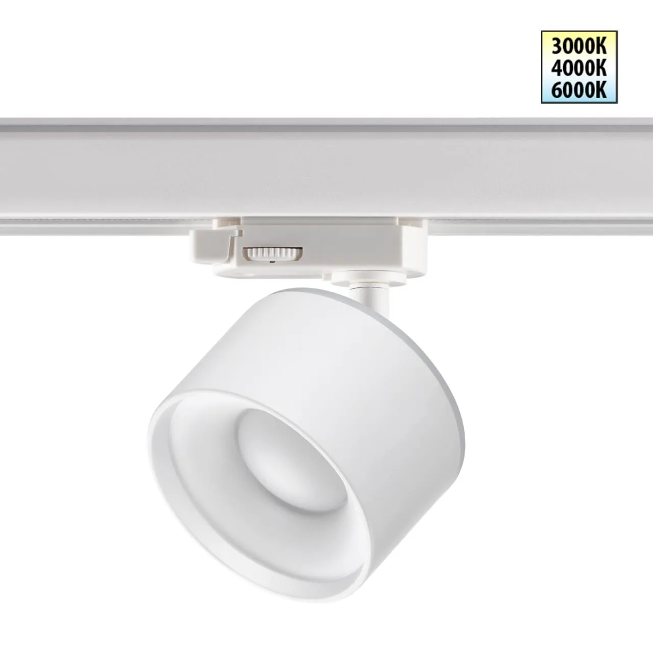 Novotech 358976 PORT NT22 264 белый Трехфазный трековый светильник с переключ. цв. температуры IP20 LED 3000К\4000К\6000К 12W вниз + 3W вверх 110-265V GIRO — главное фото товара