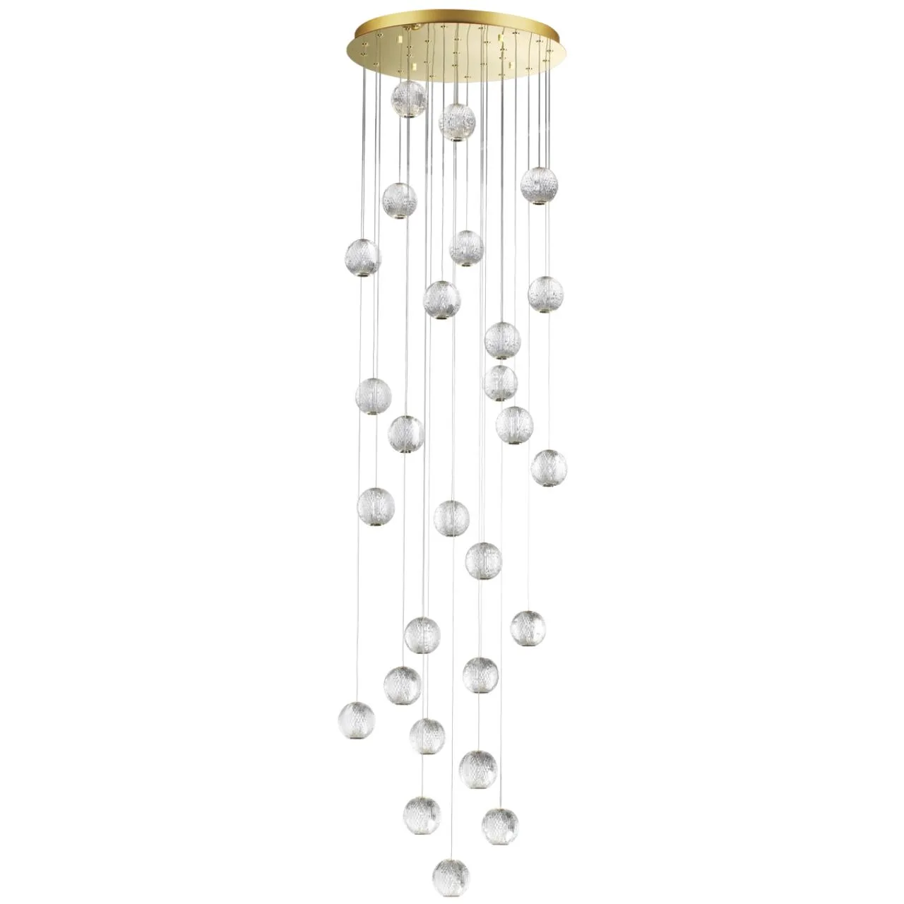 Odeon Light 5008/120L L-VISION ODL23 569 золотой/прозрачный/металл/акрил Люстра каскадная LED 120W 4000K 6600Лм CRYSTAL — главное фото товара