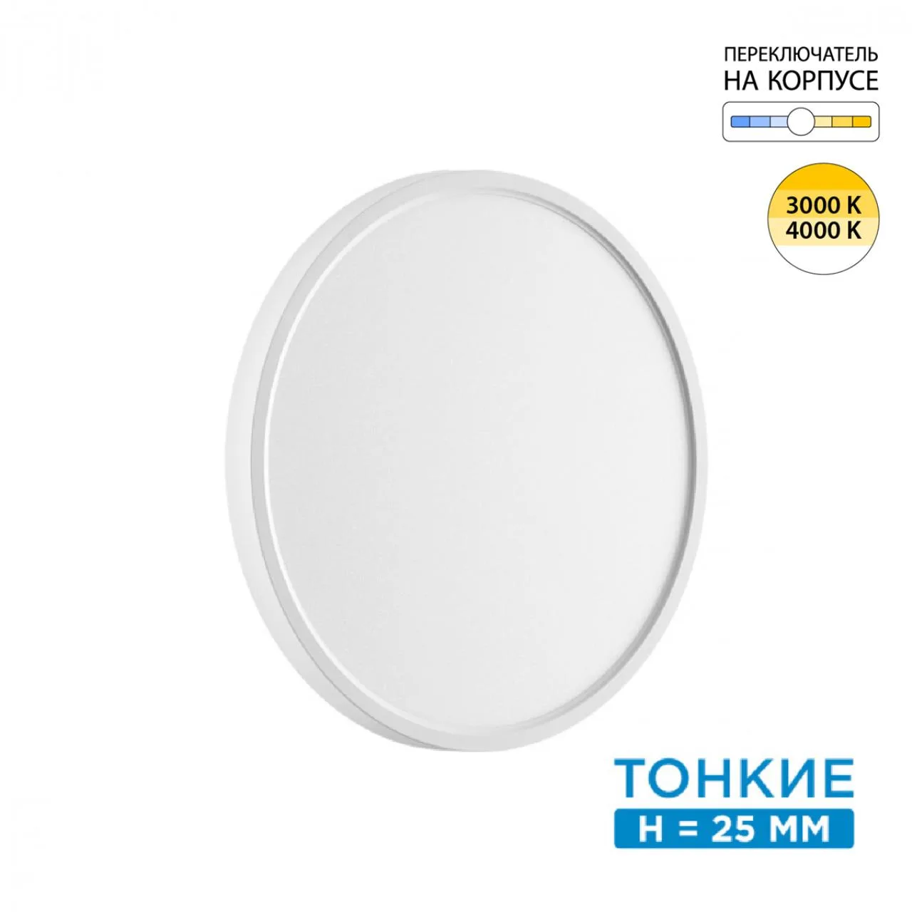 СОНЕКС 7659/24L MITRA LED SN 551 Светильник пластик/белый LED 24Вт 3000/4000K D300 IP40 ALFA WHITE — главное фото товара