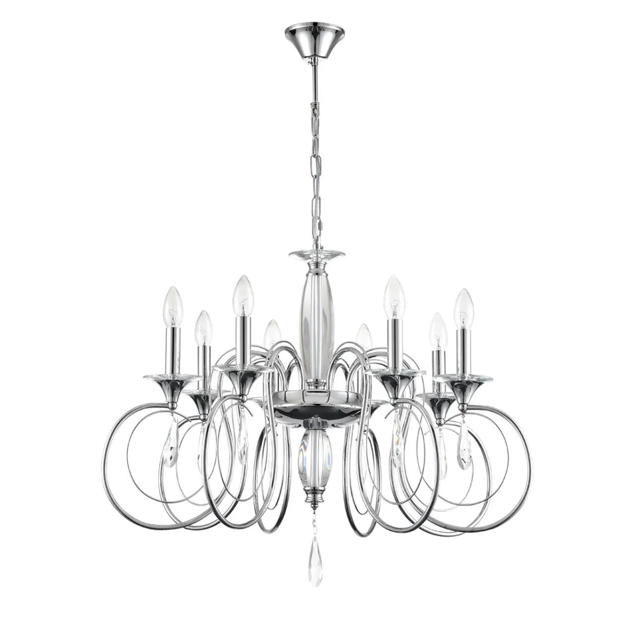 Lumion 8032/8 CLASSI LN26 084 хром, металл/хрусталь Люстра подвесная Е14 8*40W 220V LAOKA — главное фото товара