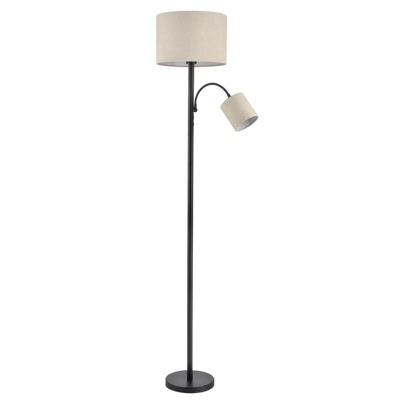 Lumion 8042/2F MODERNI LN26 463 черный/бежевый, металл/текстиль Торшер Е27 1*60W + Е14 1*40W 220V KAYA — главное фото товара