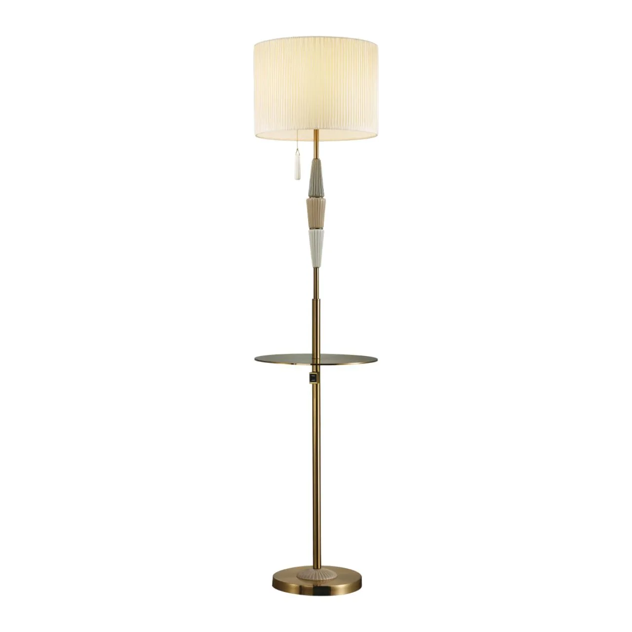 Odeon Light 5403/1F CLASSIC ODL_EX24 119 бронзовый/светло-коричневый/кремовый/металл/керамика/ткань Торшер E27 1*60W LATTE — главное фото товара
