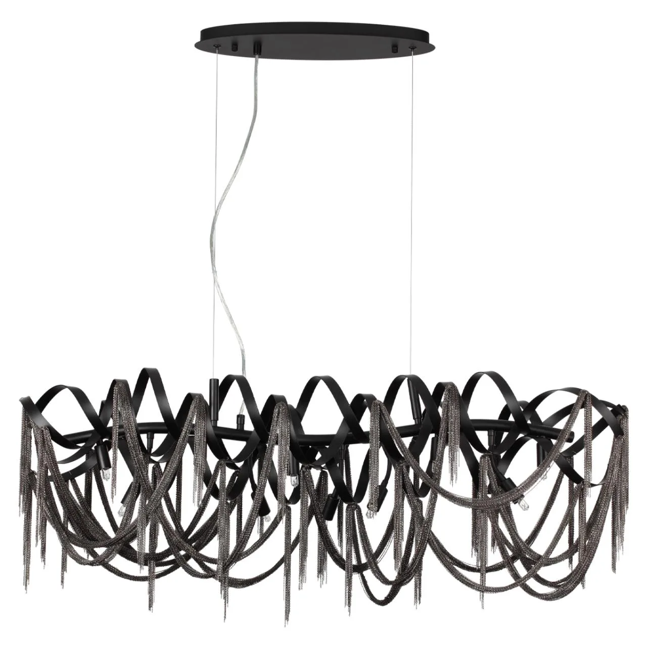 Odeon Light 5067/10 HALL ODL24 525 черный матовый/черный хром/металл Люстра G9 10*40W CHAINY — главное фото товара