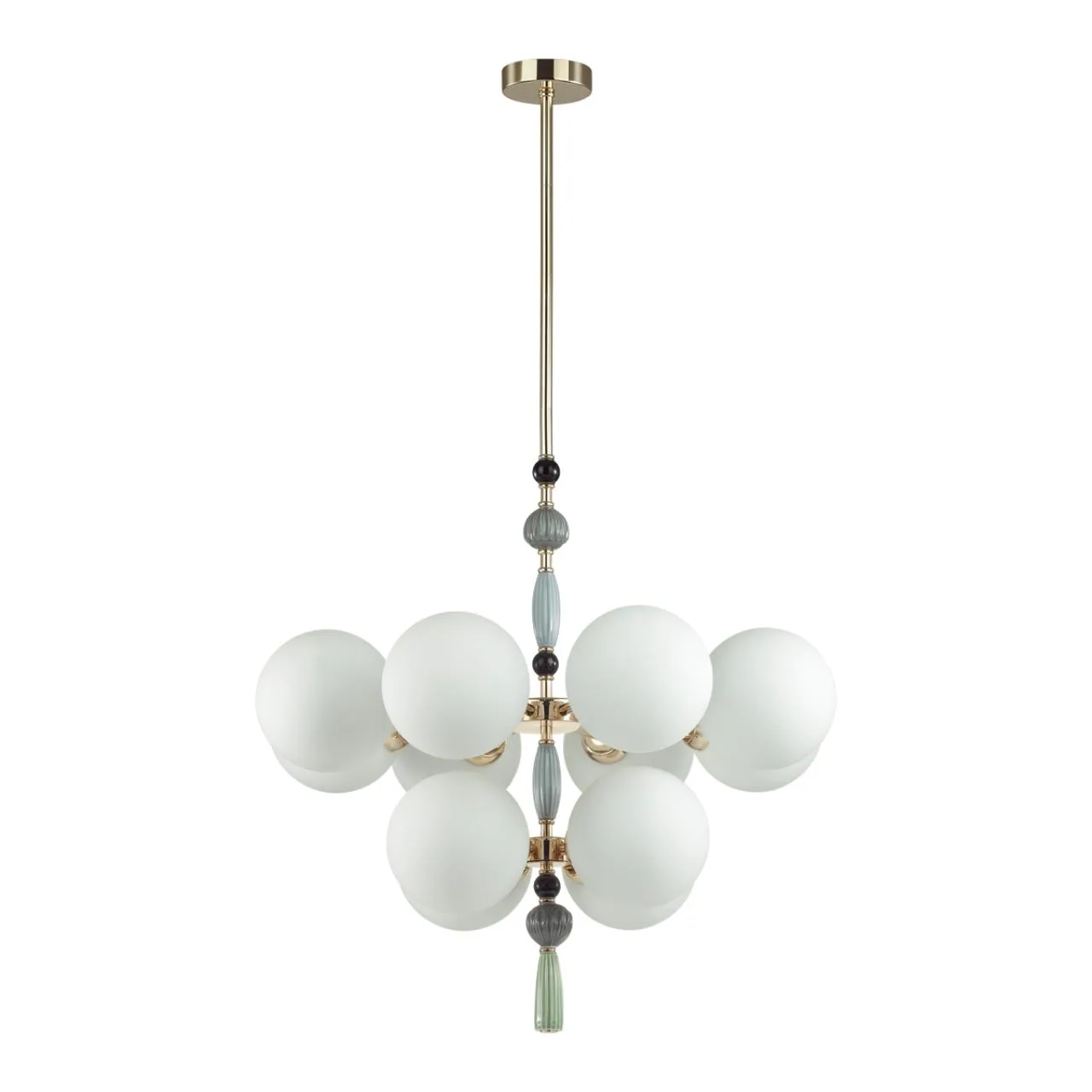 Odeon Light 5405/12 MODERN ODL_EX24 125 золотой/серый/голубой/зеленый/белый матов./металл/керамика/стекло Люстра E14 12*40W PALLE — главное фото товара