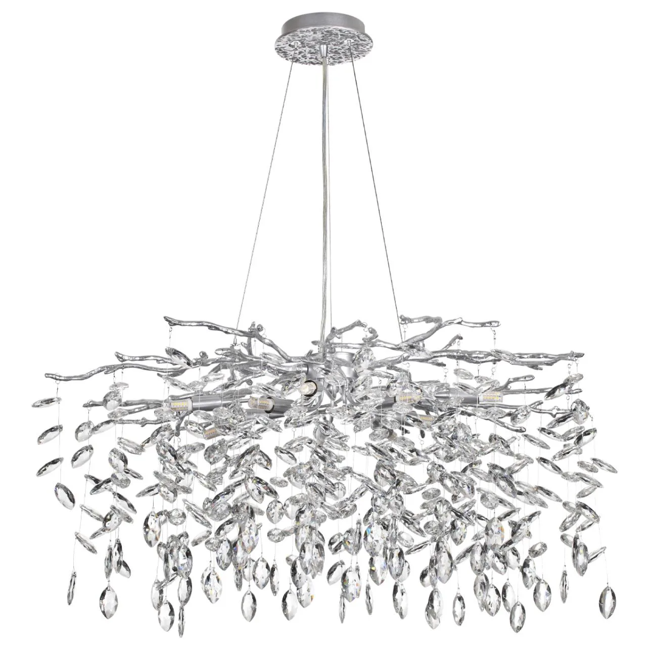 Odeon Light 4970/10 HALL ODL24 615 матов.серебристый/алюмин./хрусталь Люстра G9 10*40W DELICA — главное фото товара