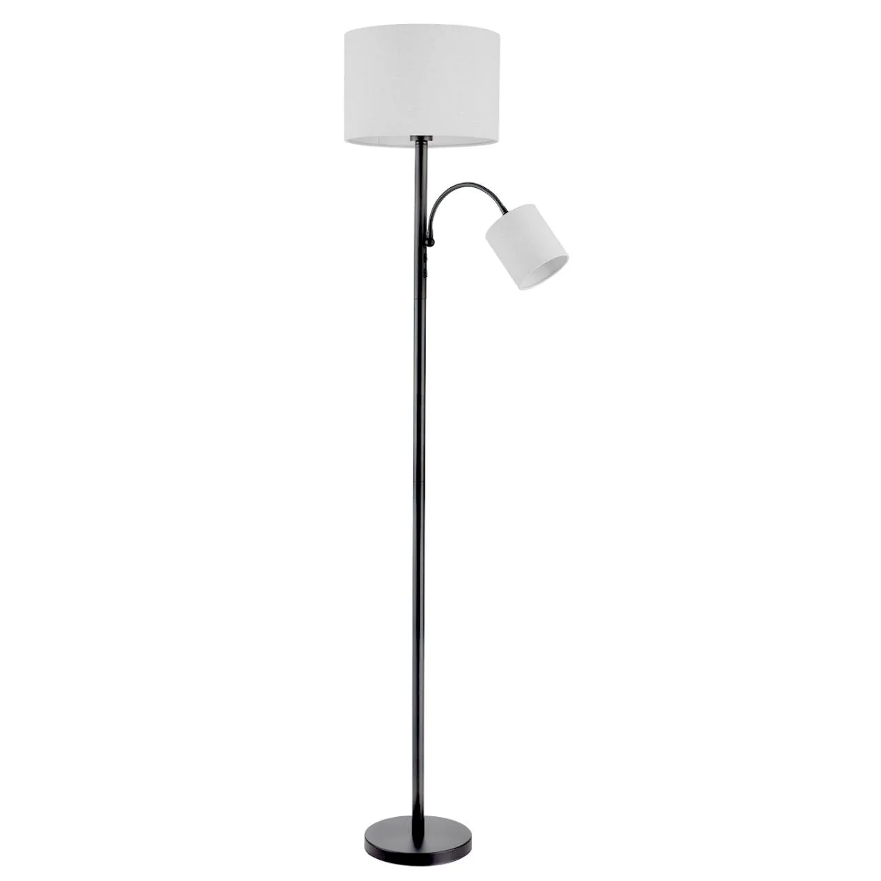 Lumion 8042/2FY УЦЕНКА(НЕВОЗВРАТНЫЙ ТОВАР) MODERNI LN25 000 черный/белый, металл/текстиль Торшер Е27 1*60W + Е14 1*40W 220V KAYA — главное фото товара