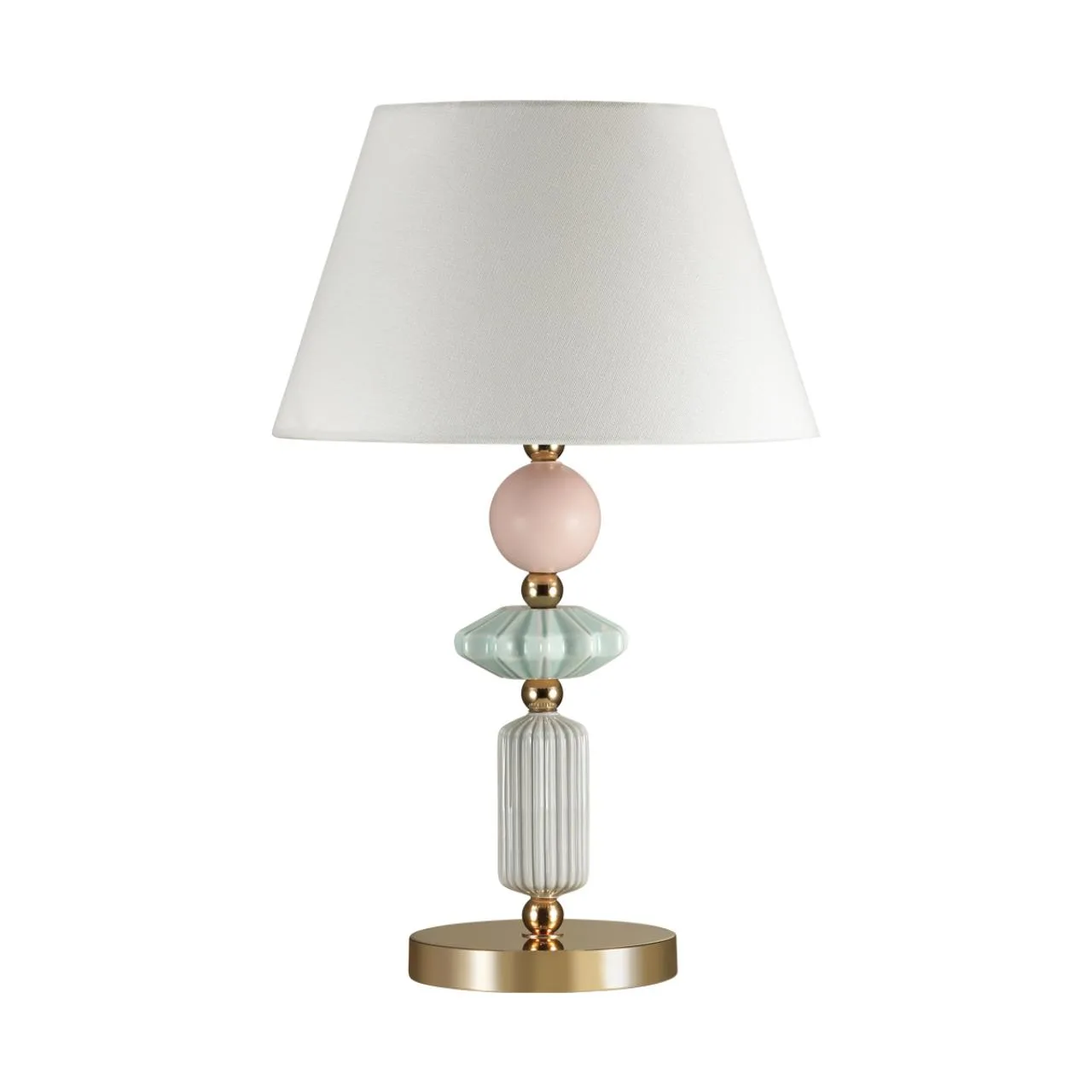 Odeon Light 4861/1TB CLASSIC ODL_EX22 133 золотой/раноцветн.керамика/абажур Настольная лампа E27 1*60W 4861/1TB CANDY — главное фото товара