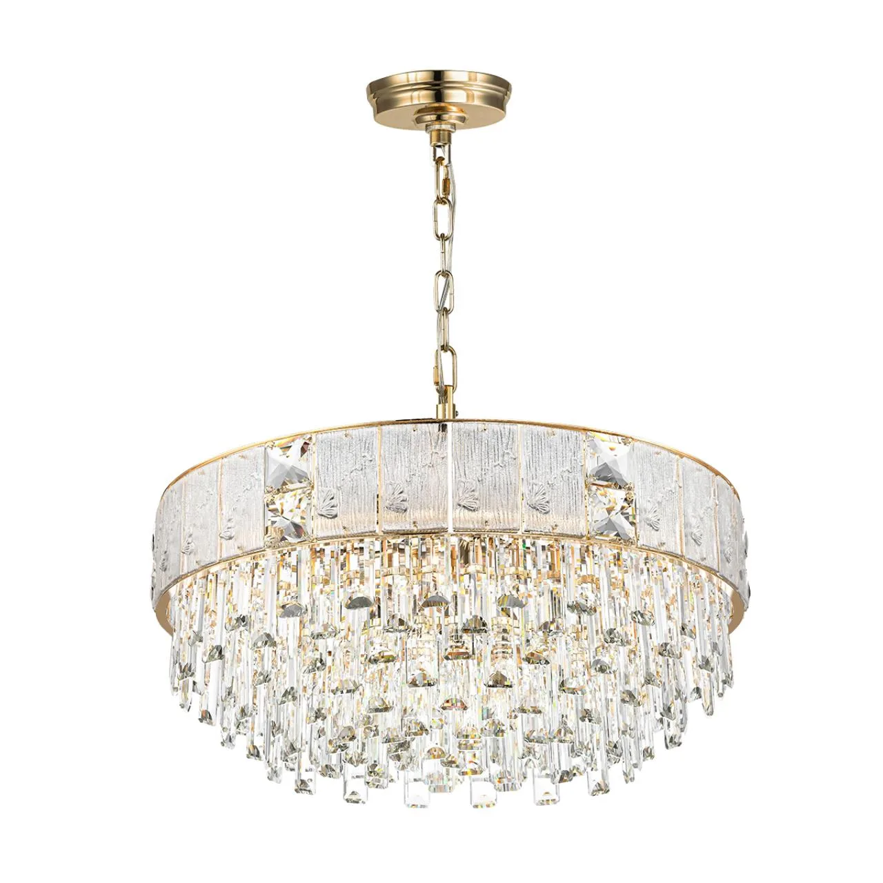 Odeon Light 5070/12 HALL (В 2-х КОРОБКАХ) ODL24 601 золото/прозрачный/матовый/металл/хрусталь/стекло Люстра E14 12*40W FIESTA — главное фото товара