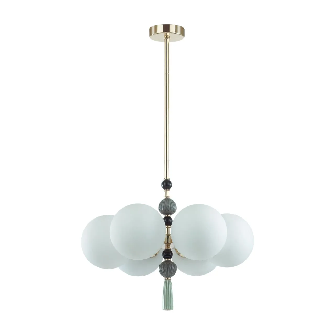 Odeon Light 5405/6 MODERN ODL_EX23 123 золотой/серый/зеленый/белый матовый металл/керамика/стекло Люстра E14 6*40W PALLE — главное фото товара