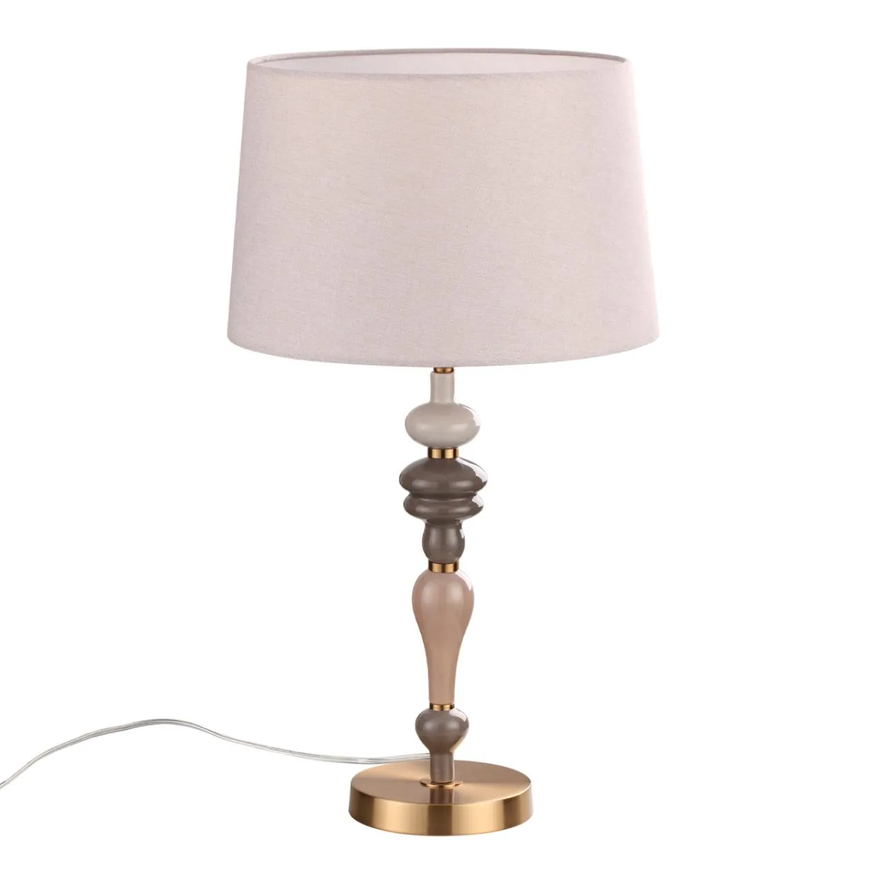 Odeon Light 5040/1T CLASSIC ODL24 371 античн.бронза/беж.абажур/металл/керамика Насттол.лампа E27 1*60W HOMI — главное фото товара