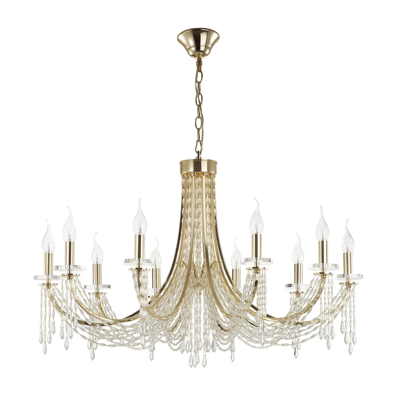 Odeon Light 5063/10 CLASSIC ODL24 625 золото/прозрачный/металл/хрусталь Люстра E14 10х40W CAPEL — главное фото товара
