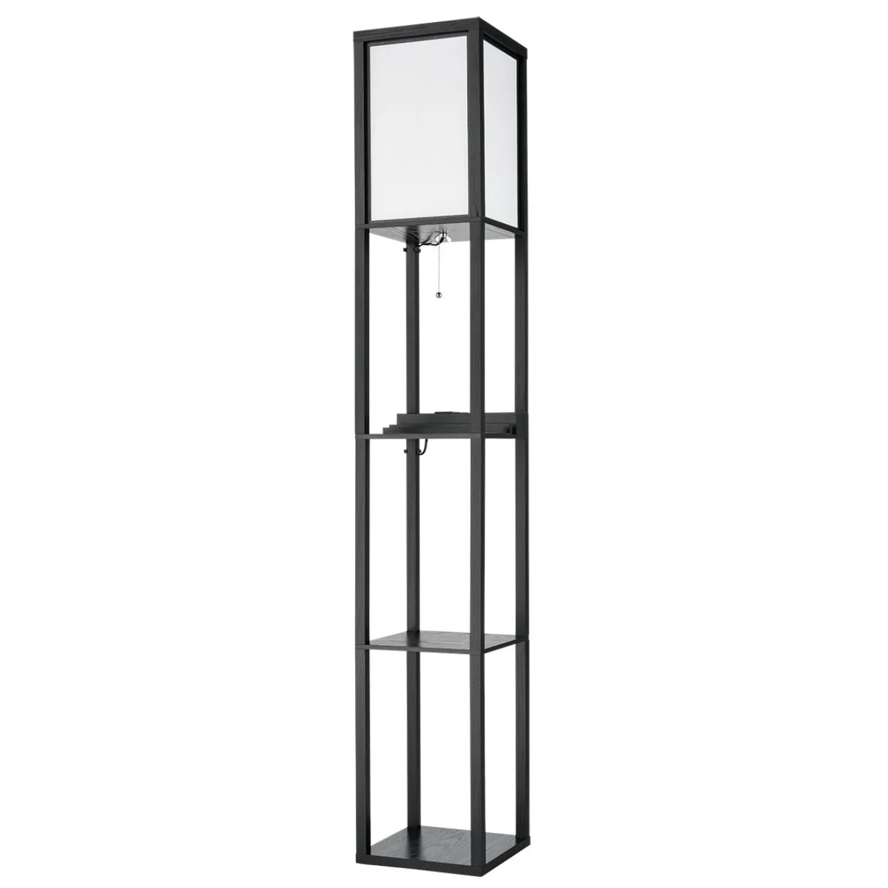 Lumion 8093/1F COMFI LN26 460 черный/белый, дерево/текстиль Торшер Е27 1*60W 220V PRACTIC — главное фото товара