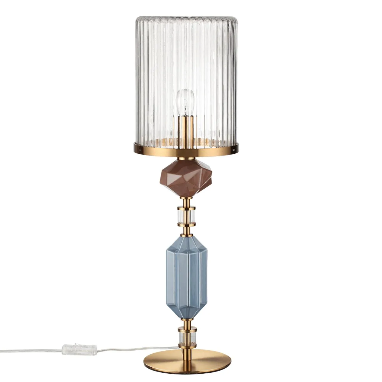 Odeon Light 5414/1T MODERN ODL_EX26 023 античная бронза/коричневый/синий/металл/керамика Настольная лампа E14 1*40W TERRA — главное фото товара