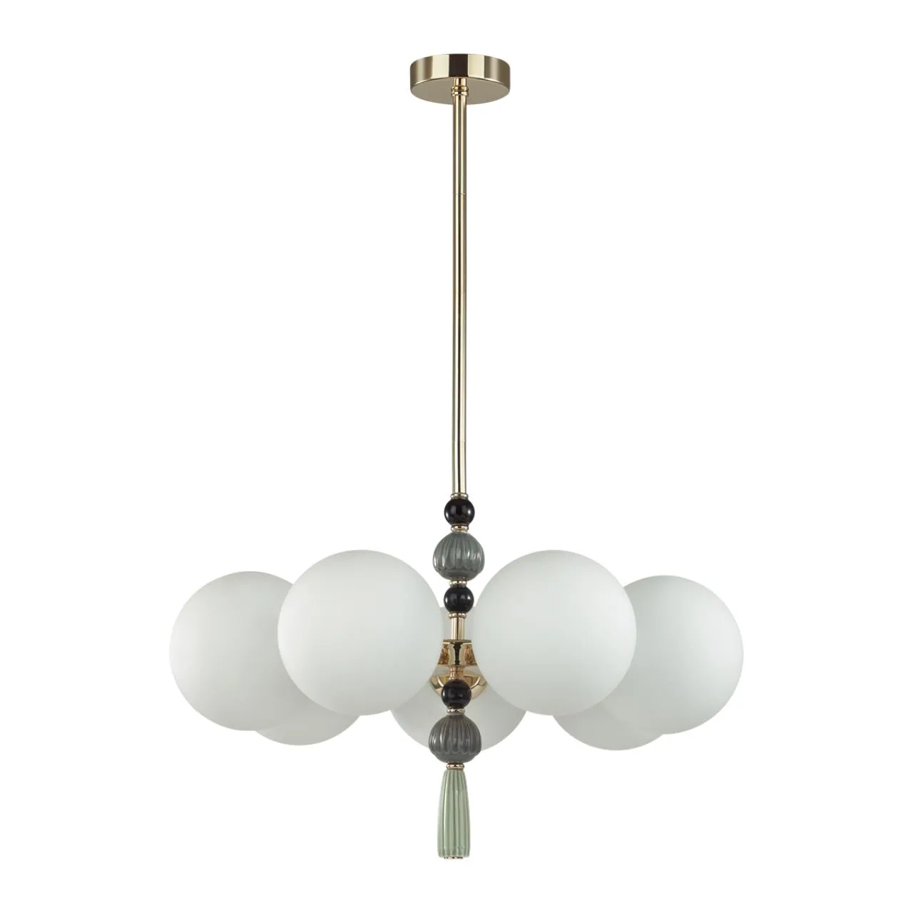 Odeon Light 5405/7 MODERN ODL_EX24 125 золотой/серый/зеленый/белый матов./металл/керамика/стекло Люстра E14 7*40W PALLE — главное фото товара