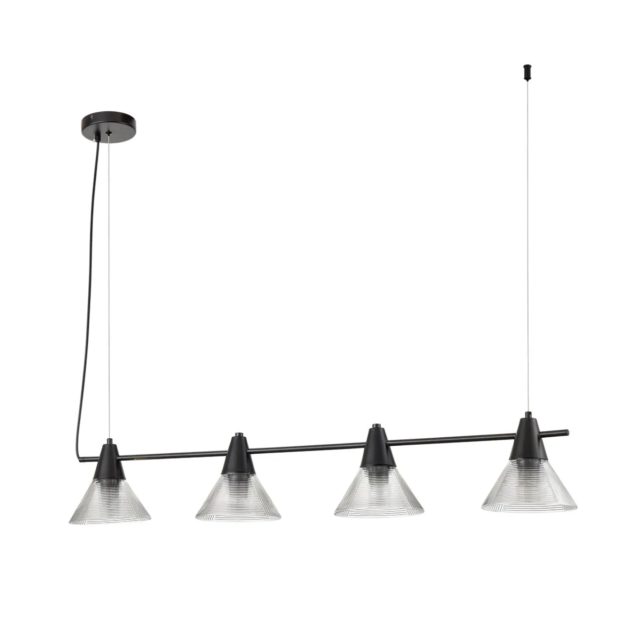 Lumion 6595/4A MODERNI LN26 217 черный/прозрачный, металл/стекло Подвес E27 4*60W 220V CORNE — главное фото товара