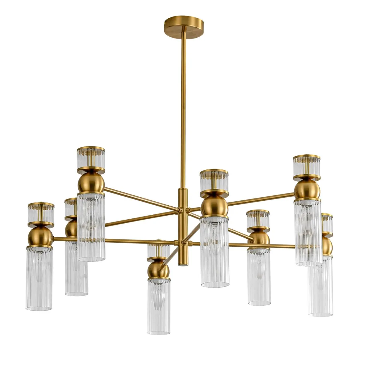 Lumion 8276/8 MODERNI LN26 162 латунь/прозрачный, металл/стекло Люстра Е14 8*40W 220V DENVER — главное фото товара