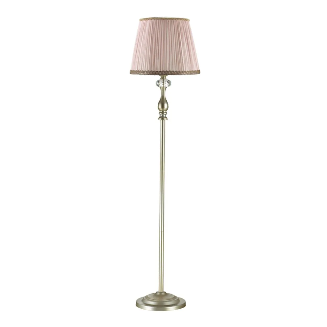 Odeon Light 3390/1F CLASSIC ODL17 649 мат. зол/абажур ткань/хрусталь Торшер E14 40W 220V AURELIA — главное фото товара