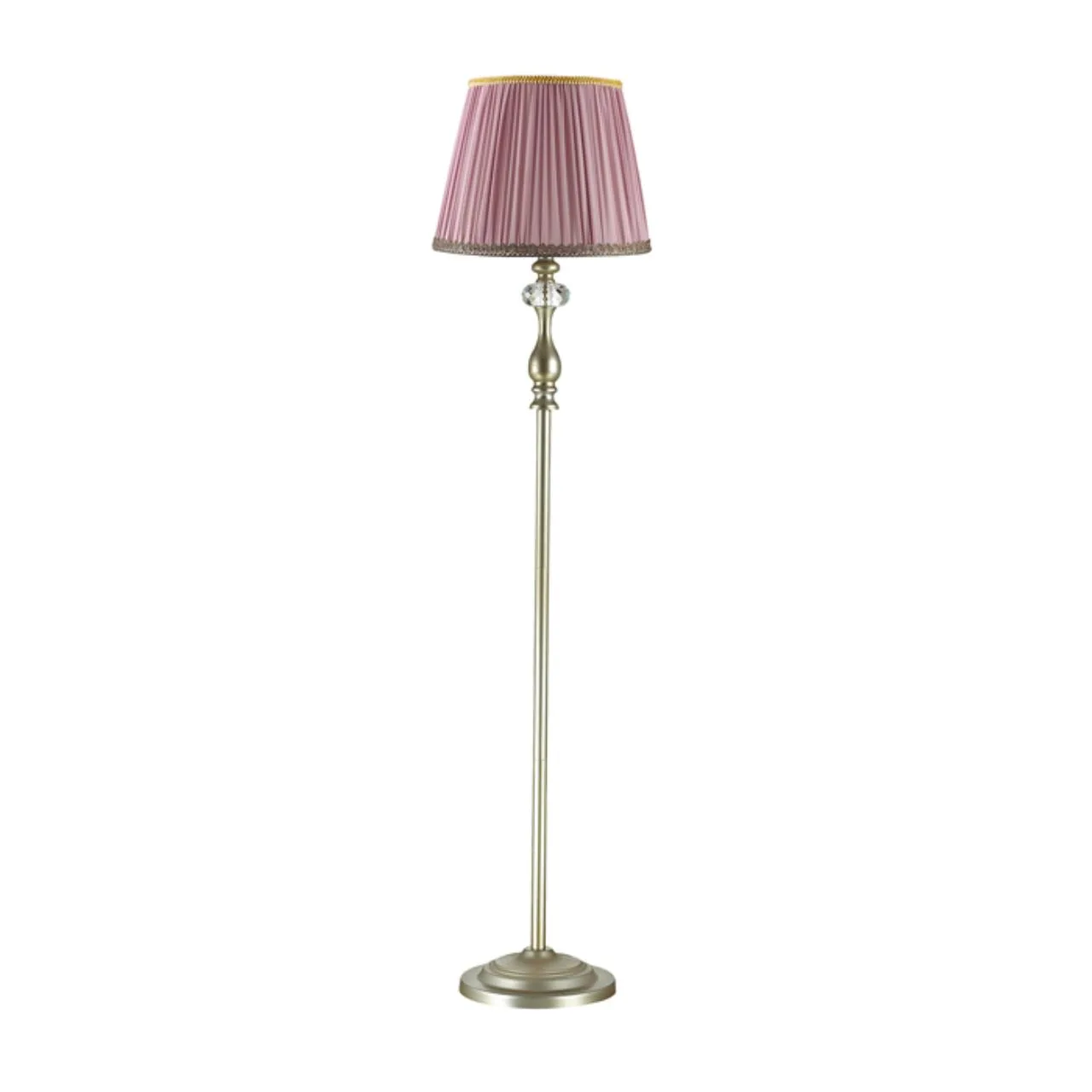 Odeon Light 3393/1F CLASSIC ODL17 649 мат.золото/абажур ткань/хрусталь Торшер E14 40W 220V GAELLORI — главное фото товара