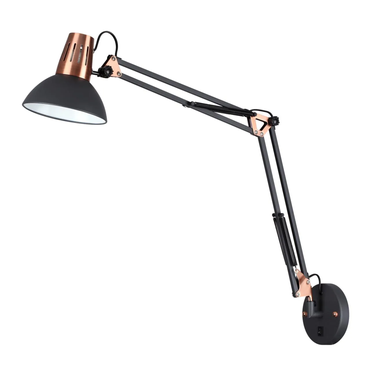 Odeon Light 3318/1W MODERN ODL17 459 черный, медный Бра-трансформер с выключателем E27 60W 220V KAPAL — главное фото товара