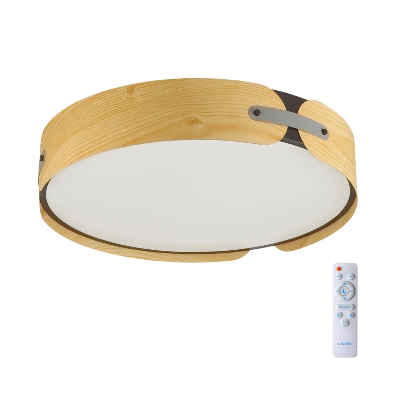СОНЕКС 7721/100L AVRA LED SN 597 Светильник металл/пластик/белый/черный/дерево LED 100Вт 3000-6000K D600 IP20 пульт ДУ CORAGGIO — главное фото товара