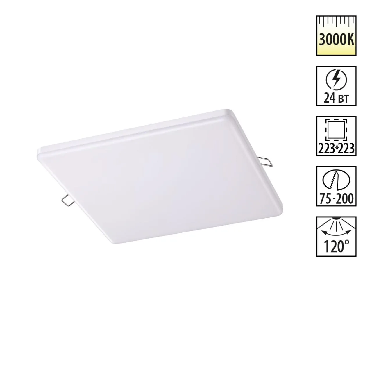 Novotech 358151 SPOT NT19 563 белый Встраиваемый светильник IP20 LED 3000K 24W 85 - 265V MON — главное фото товара