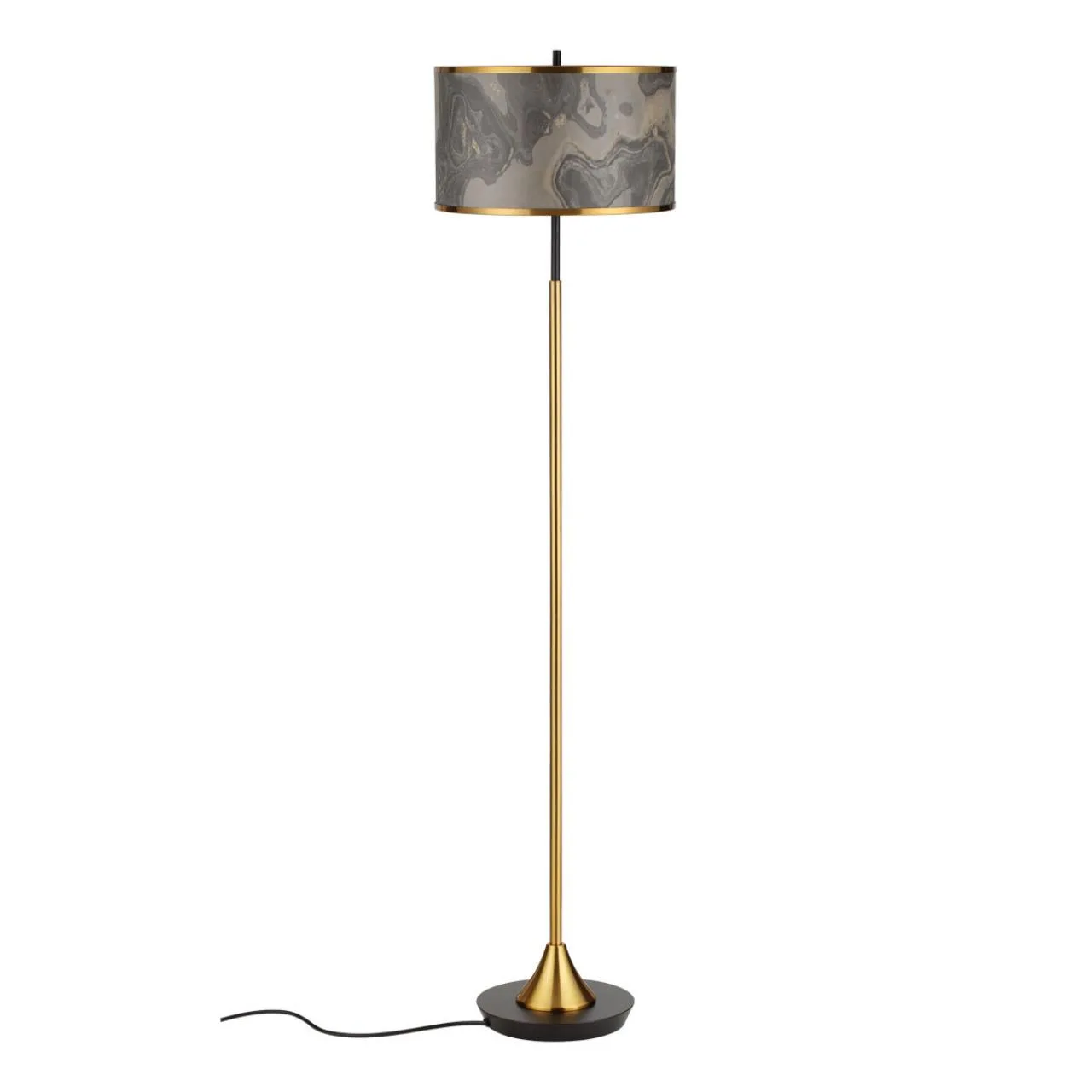 Odeon Light 5064/2F MODERN (В 2-х КОРОБКАХ) ODL24 203 античн.бронза/серо-беж./металл/натур.камен."шпон" Торшер E27 LED 2*10W BERGI — главное фото товара
