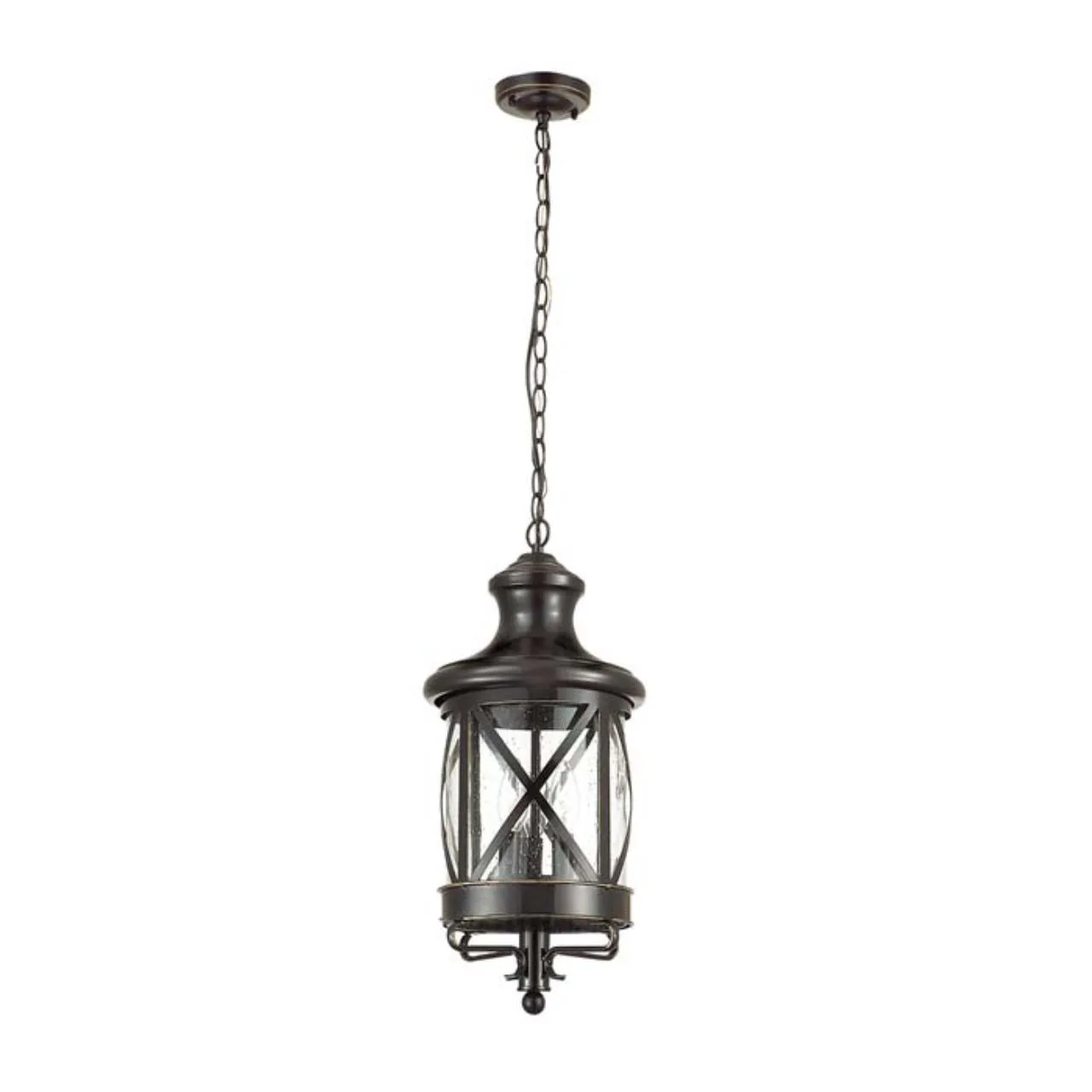 Odeon Light 4045/3 NATURE ODL18 701 черный/золотая патина Уличный светильник-подвес IP44 E14 3*60W 220V SATION — главное фото товара
