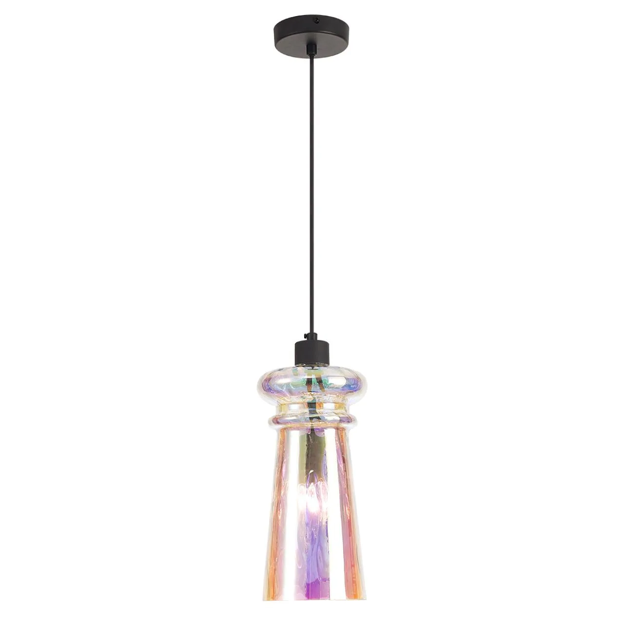 Odeon Light 4967/1 MODERN ODL23 000 матов.черный/разноцветный/металл/стекло Подвес E14 1*40W PASTI — главное фото товара