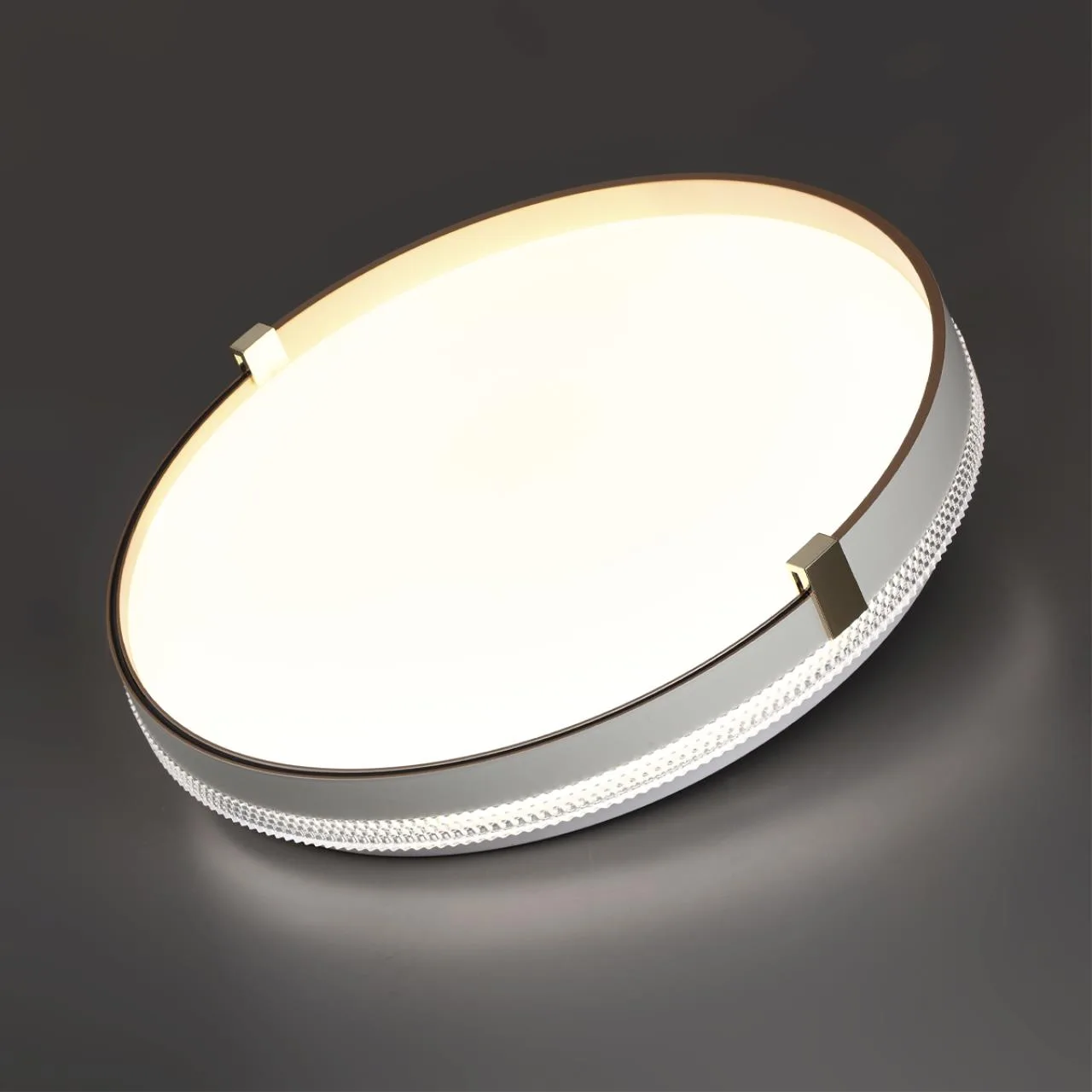 СОНЕКС 7646/CLN PALE SN 189 Светильник пластик/белый/золотой LED 36Вт 4000К D340 IP43 OLIDI WHITE — главное фото товара