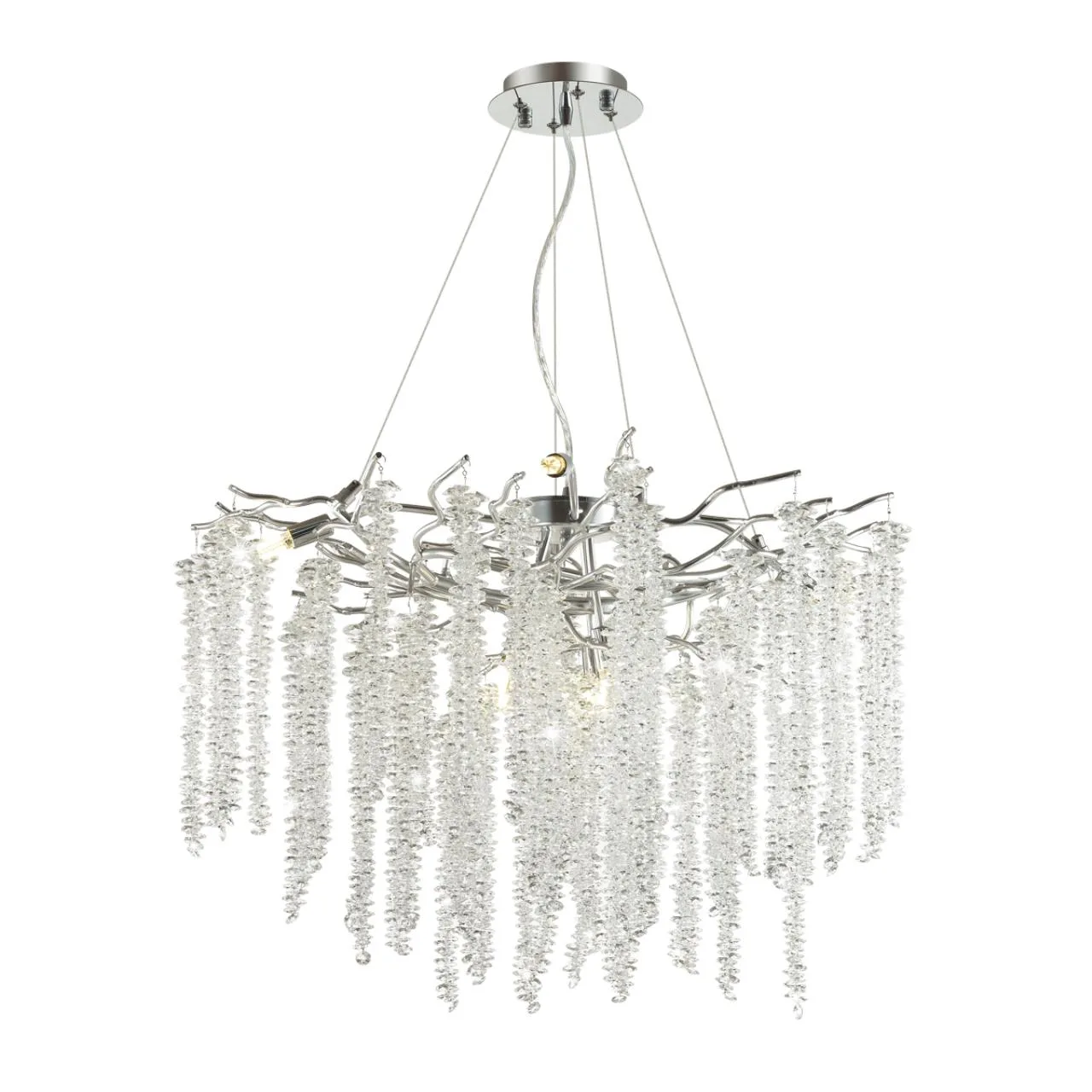 Odeon Light 5004/8 HALL ODL23 000 серебристый/прозрачный металл/хрусталь Люстра G9 8*40W BANCHE — главное фото товара
