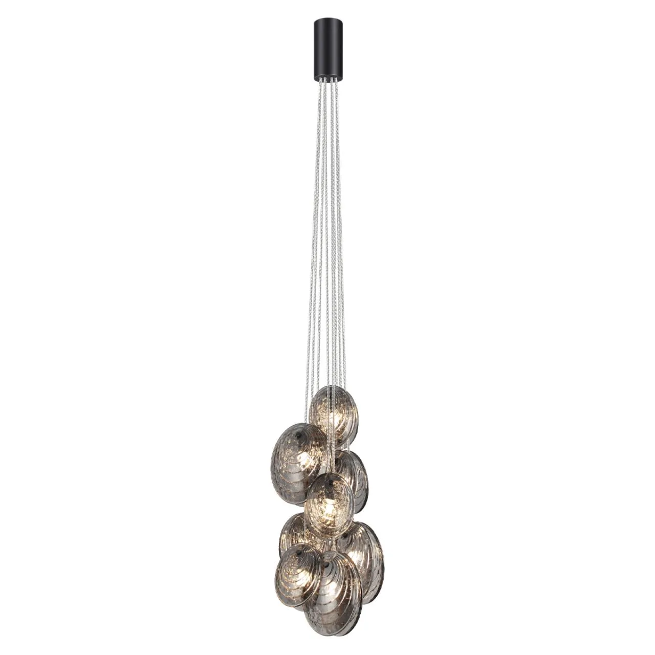 Odeon Light 5038/8 MODERN ODL24 000 черный/дымчатый/металл/стекло Люстра G9 8*40W MUSSELS — главное фото товара