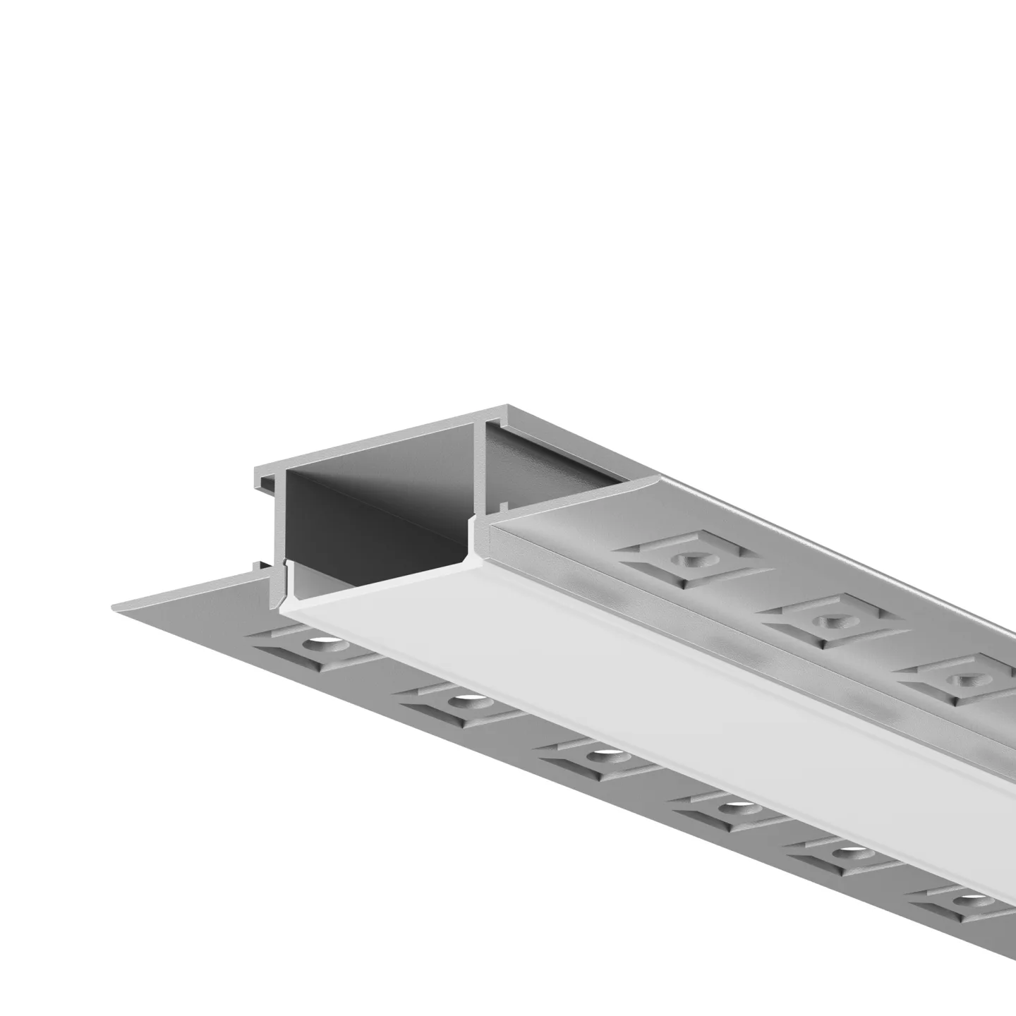 Led Strip Алюминиевый профиль встраиваемый скрытого монтажа 61x14 (Серебро, 3 м), ALM-011-S-3M 636009 — главное фото товара